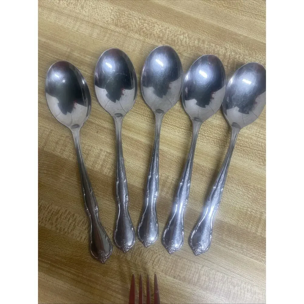 6 Piece International Silver VICTORIAN CHARM Stainless USA Flatware Set